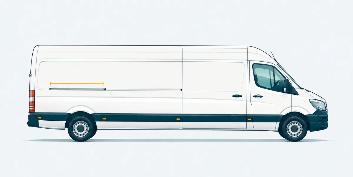 Illustration of a long large panel van
